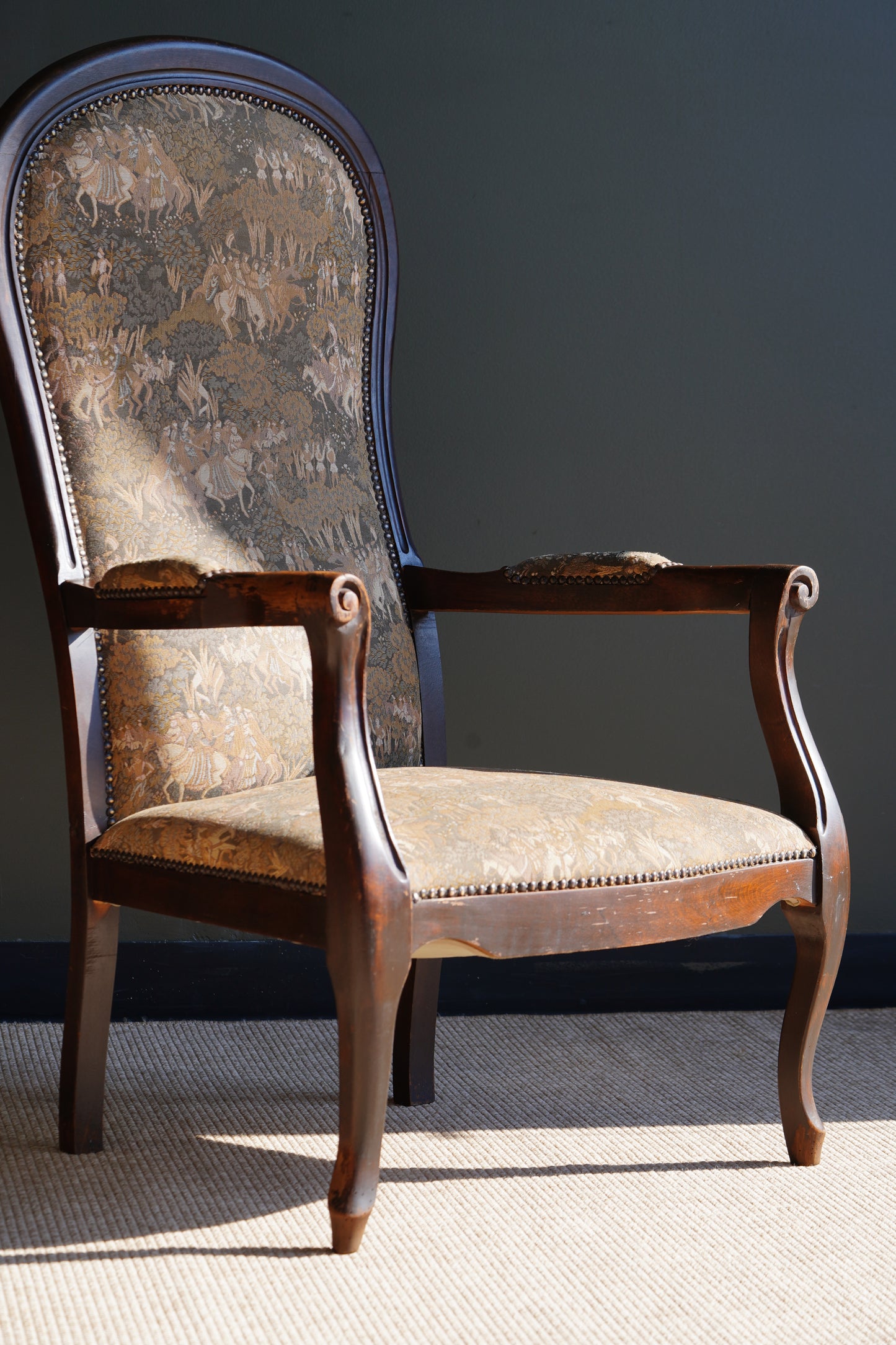 Antique Louis Philippe Style Tapestry Armchair