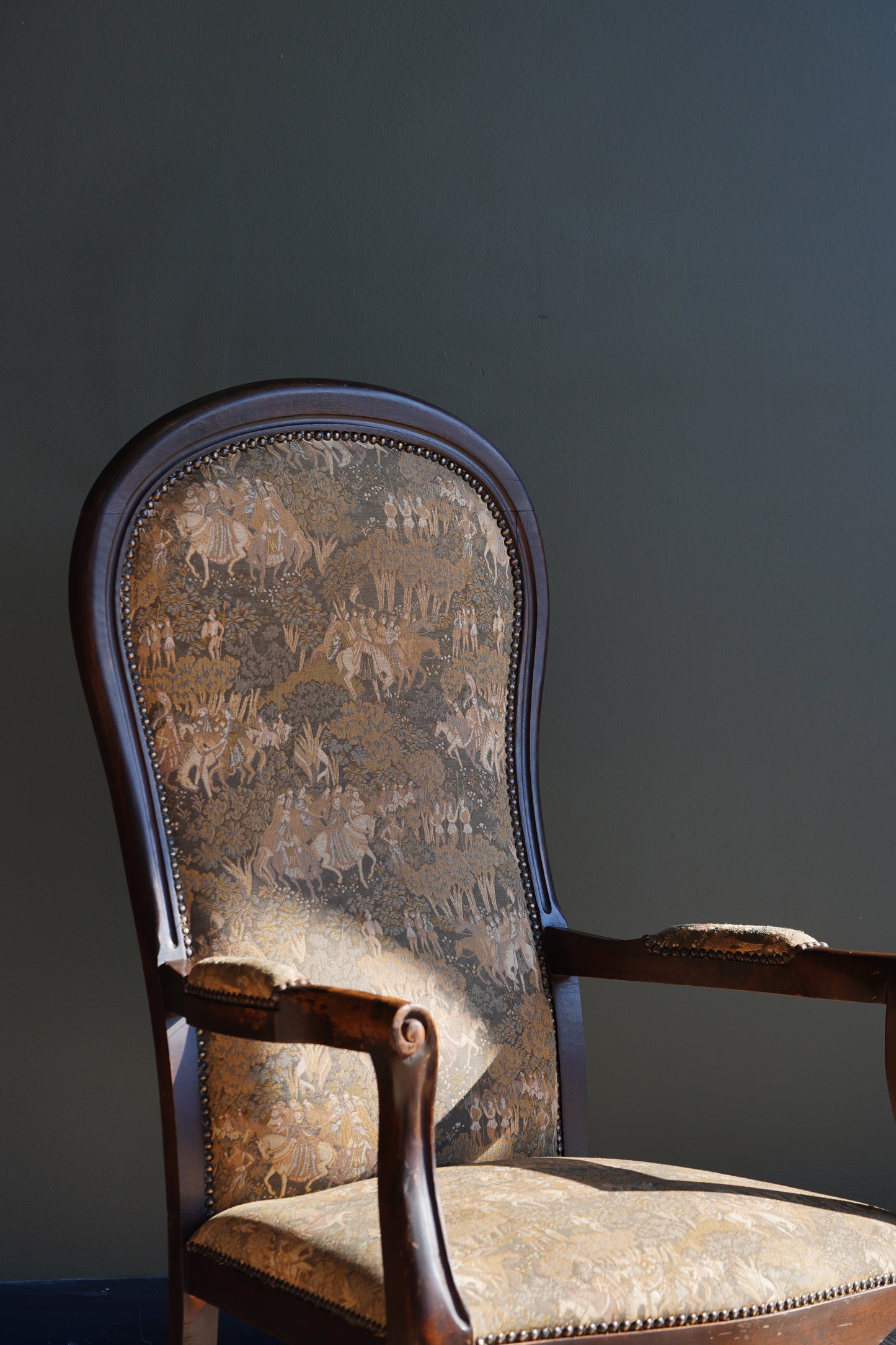 Antique Louis Philippe Style Tapestry Armchair