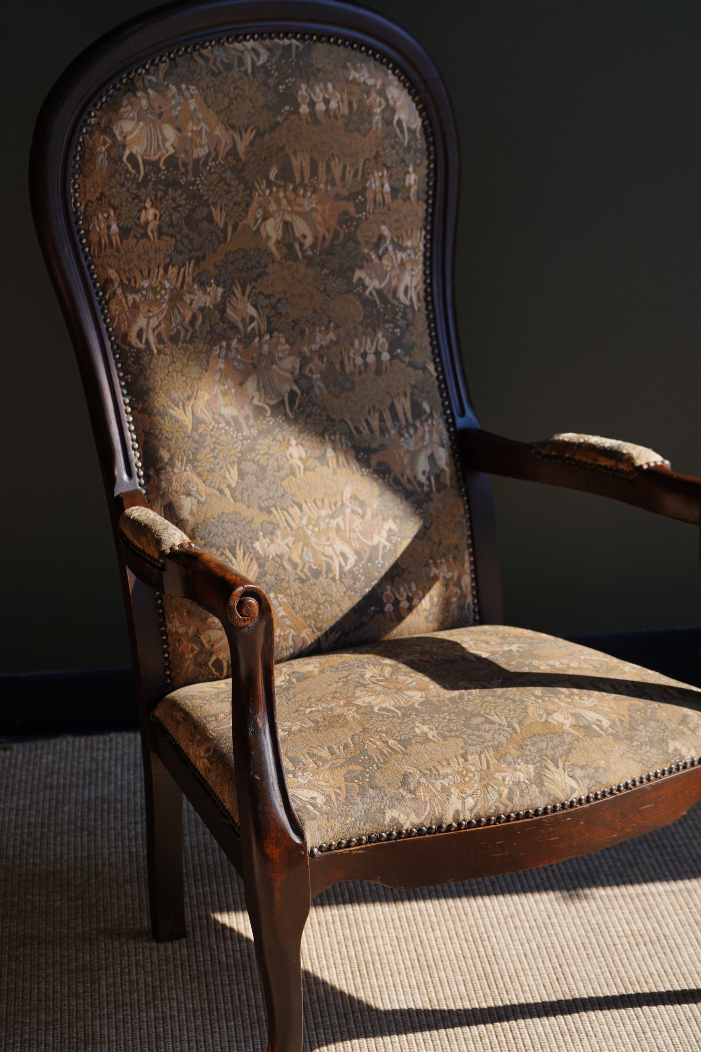 Antique Louis Philippe Style Tapestry Armchair