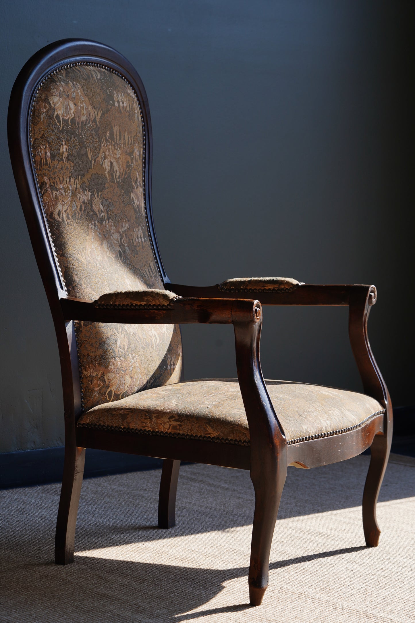 Antique Louis Philippe Style Tapestry Armchair