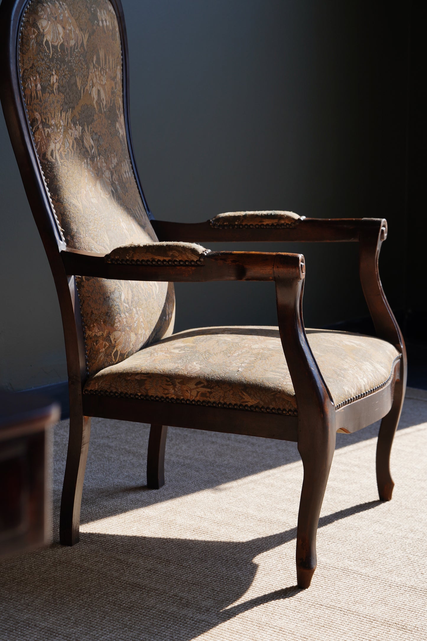 Antique Louis Philippe Style Tapestry Armchair
