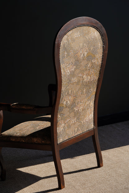 Antique Louis Philippe Style Tapestry Armchair