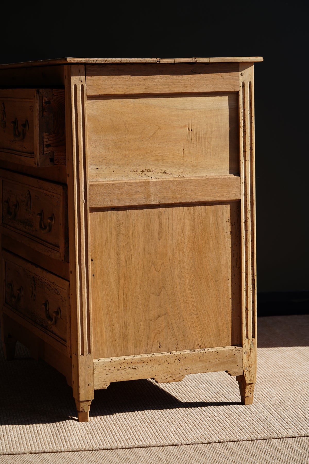 Antique French Louis XVI Sandblasted Walnut Commode, Circa 1790