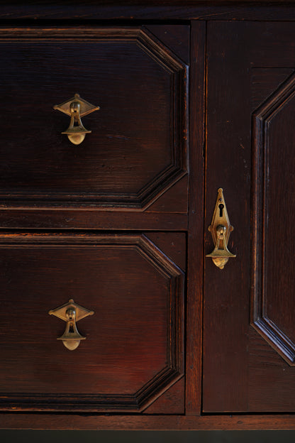 Antique English Oak Sideboard with Bobbin Legs