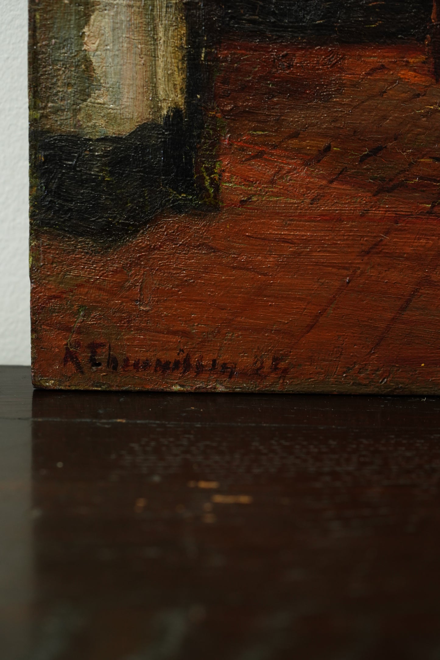 Antique Belgian Interior Oil Painting, K. Theunissen