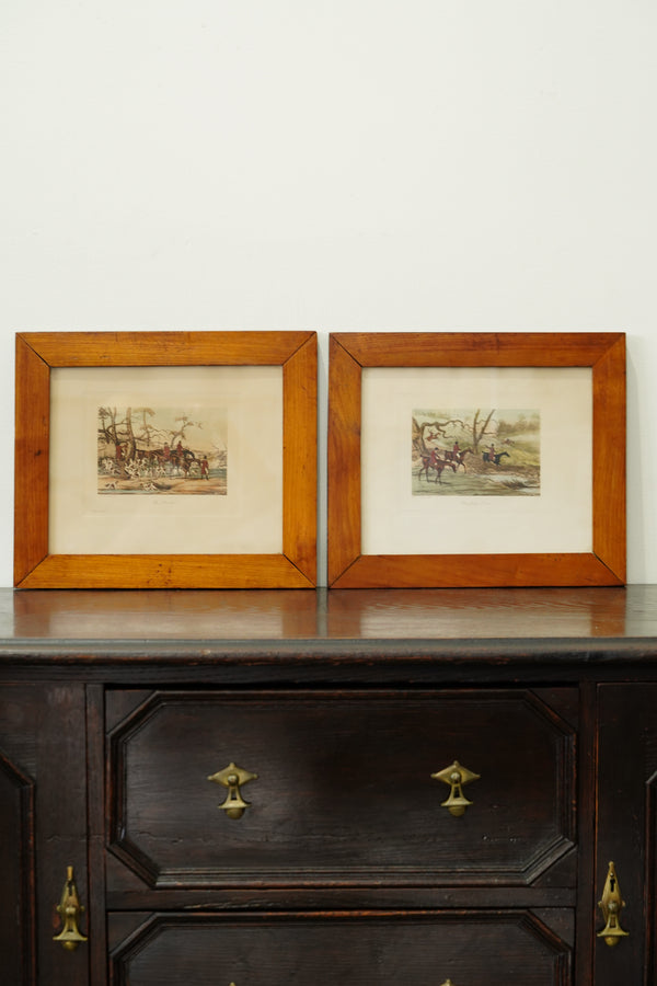 Pair of Vintage French Fox Hunting Prints After Henry Alken secondary view