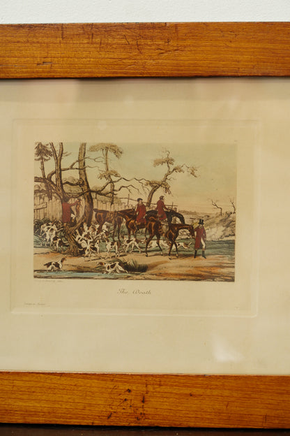 Pair of Vintage French Fox Hunting Prints After Henry Alken