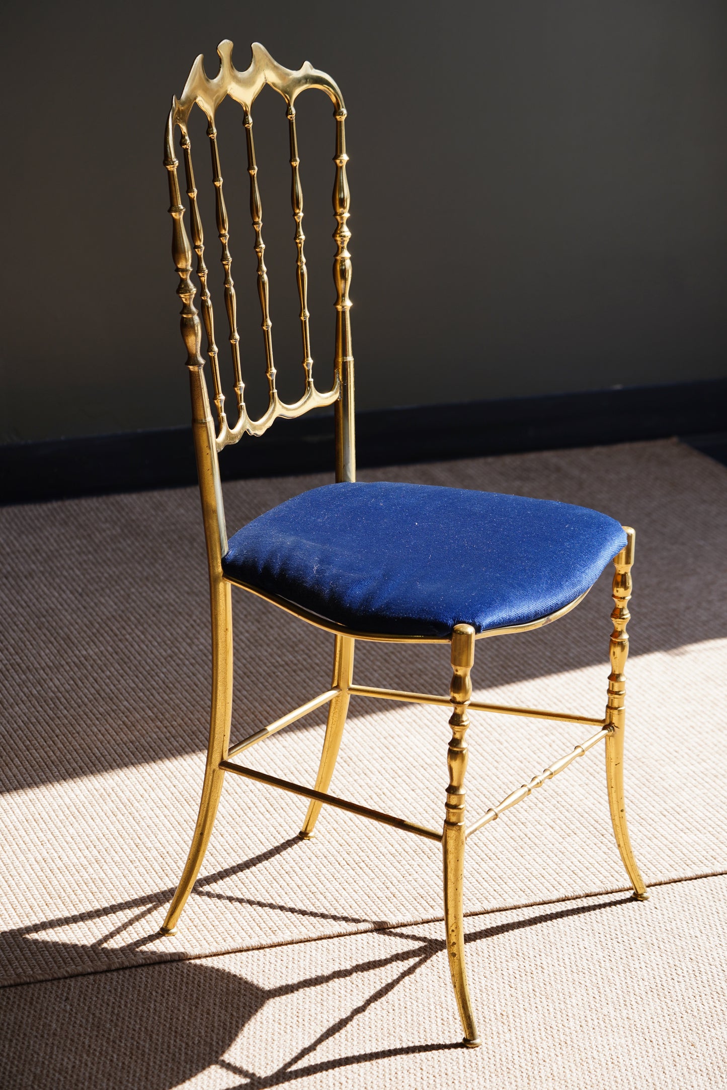 Mid-Century Italian Brass Chiavari Chair