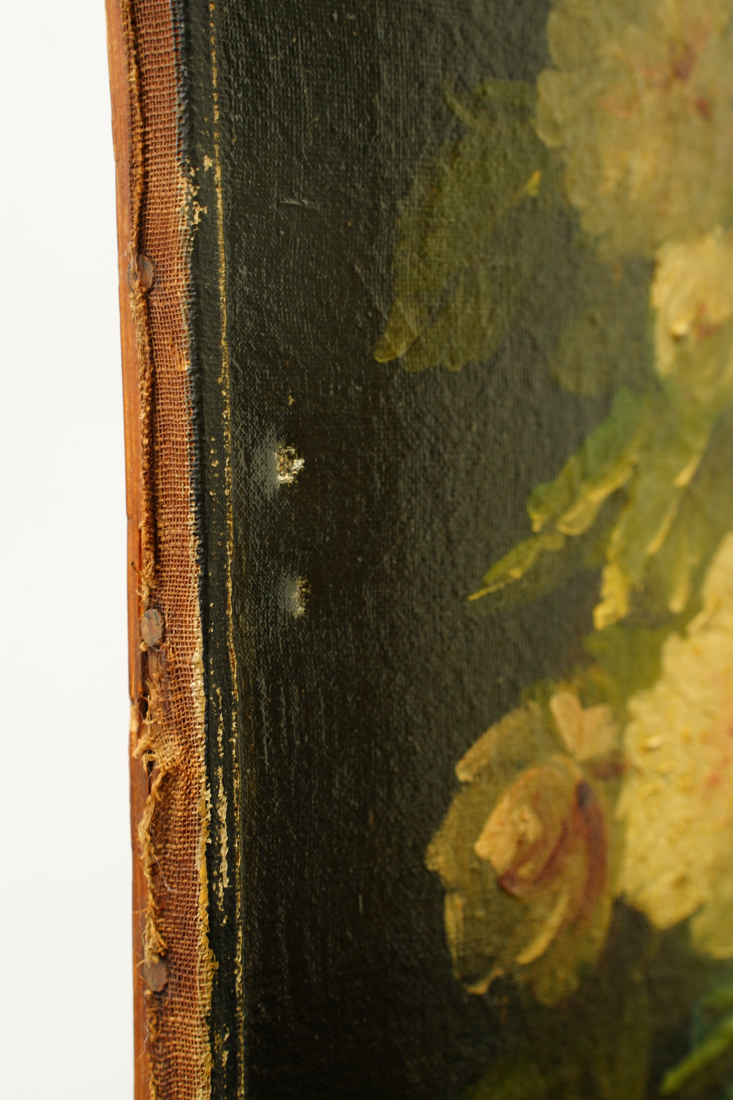 Antique French Floral Oil Painting, Roses, Signed