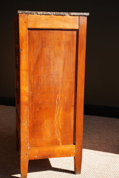 Antique French Directoire Cherry Chiffonnière, Petite Chest of Drawers