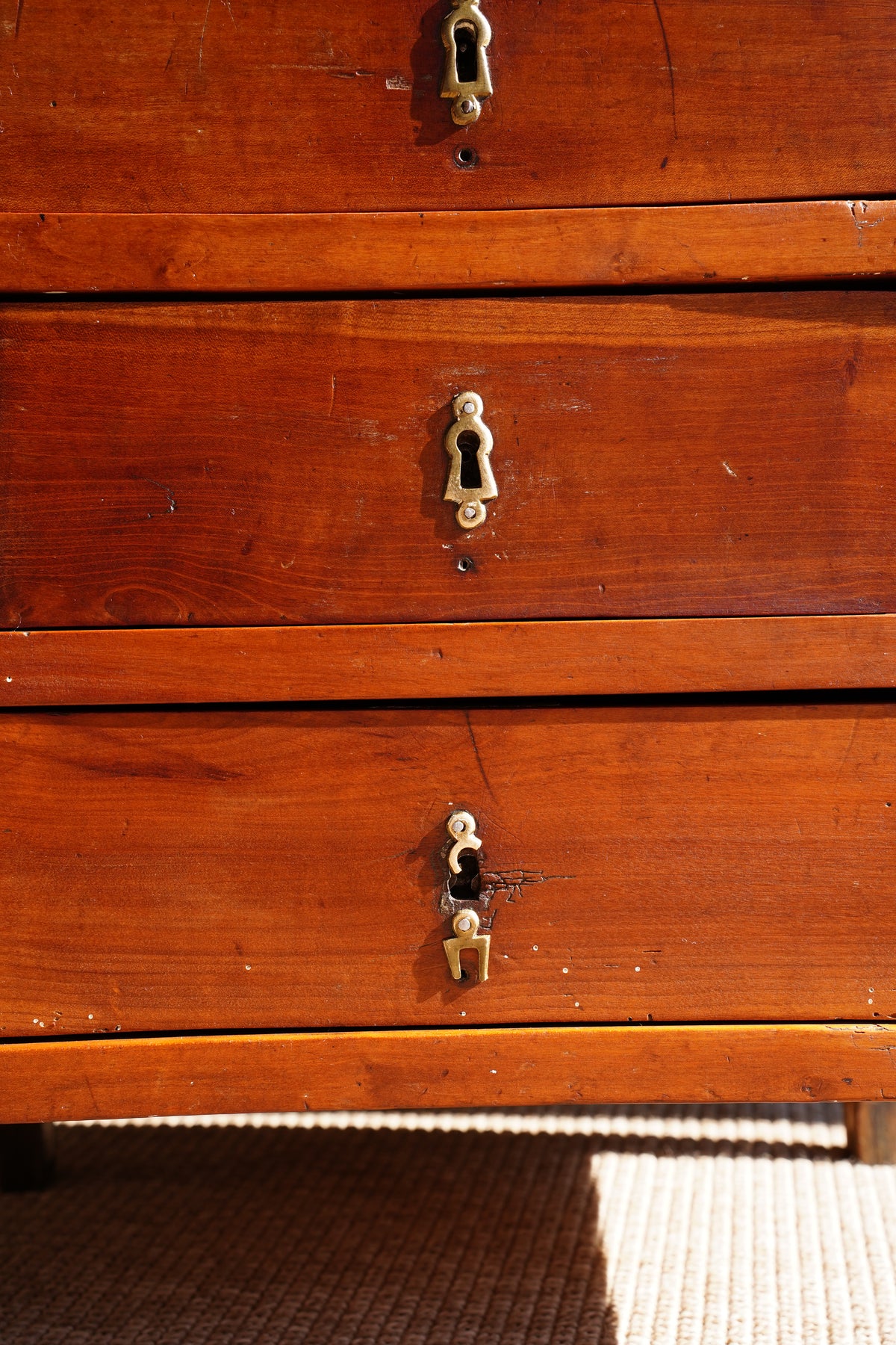 Antique French Directoire Cherry Chiffonnière, Petite Chest of Drawers