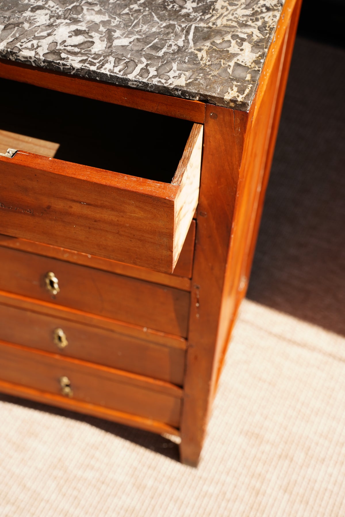 Antique French Directoire Cherry Chiffonnière, Petite Chest of Drawers
