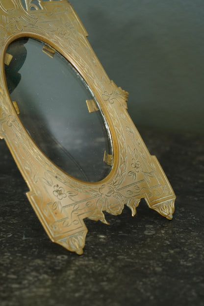 Antique Aesthetic Movement Brass Picture Frame
