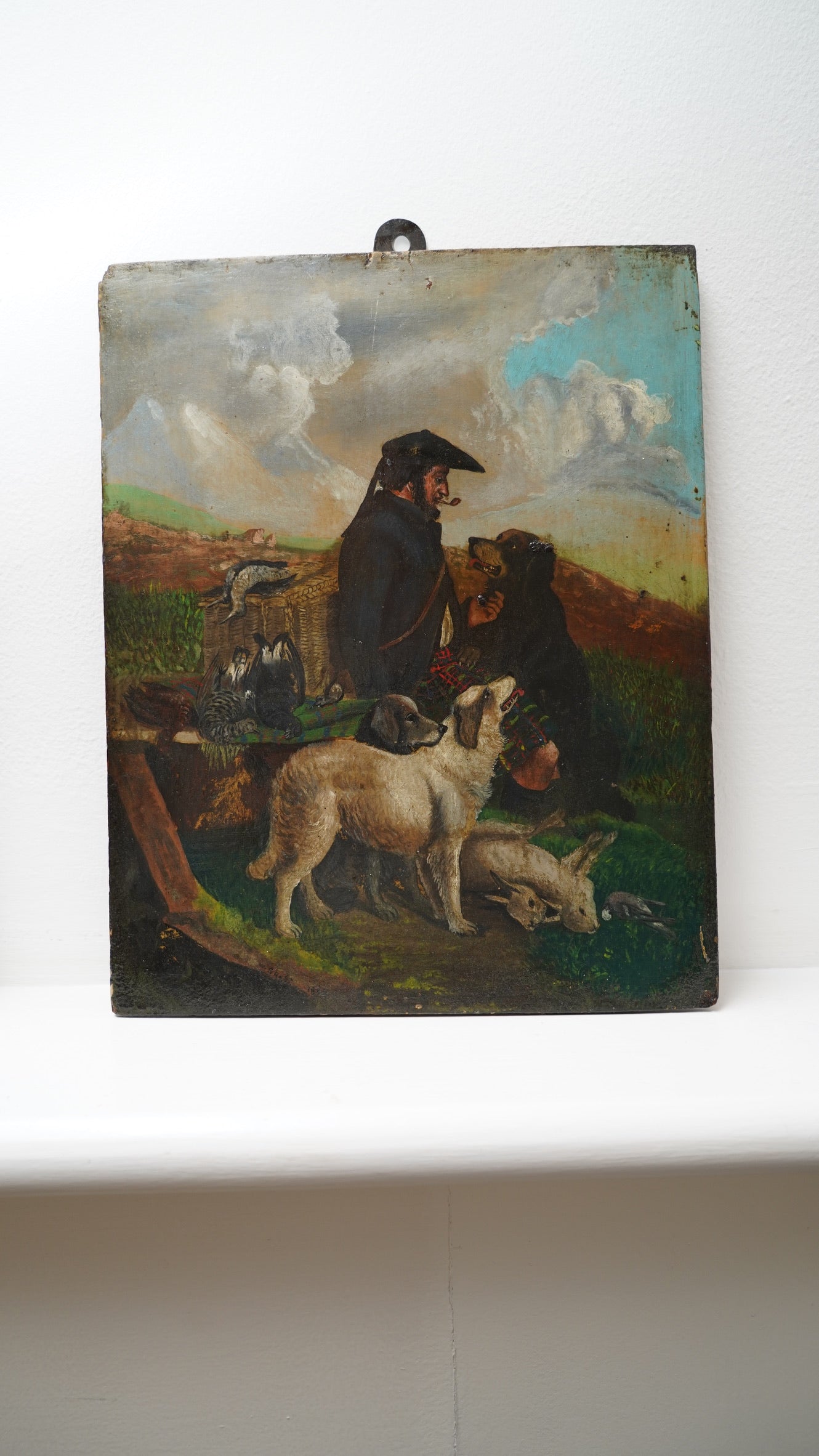 Pair of Scottish Highland Shepherd Oil Paintings on Panel, Signed W. Grant, 1864