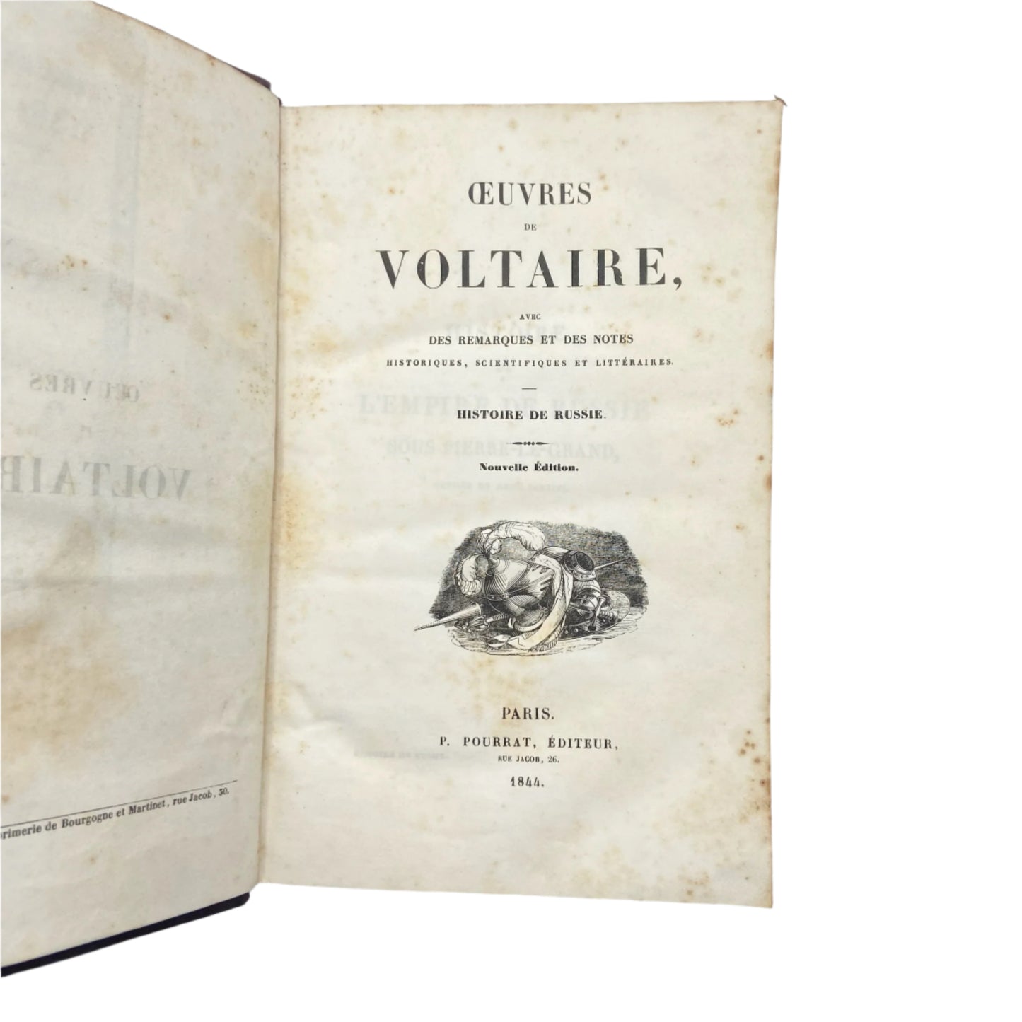 1844 "Oeuvres de Voltaire"  Full Leather Book