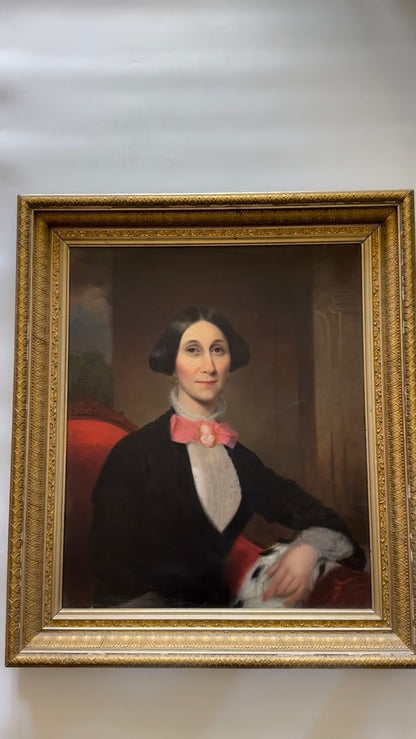 Circa 1840-1860 American Portrait Oil on Canvas