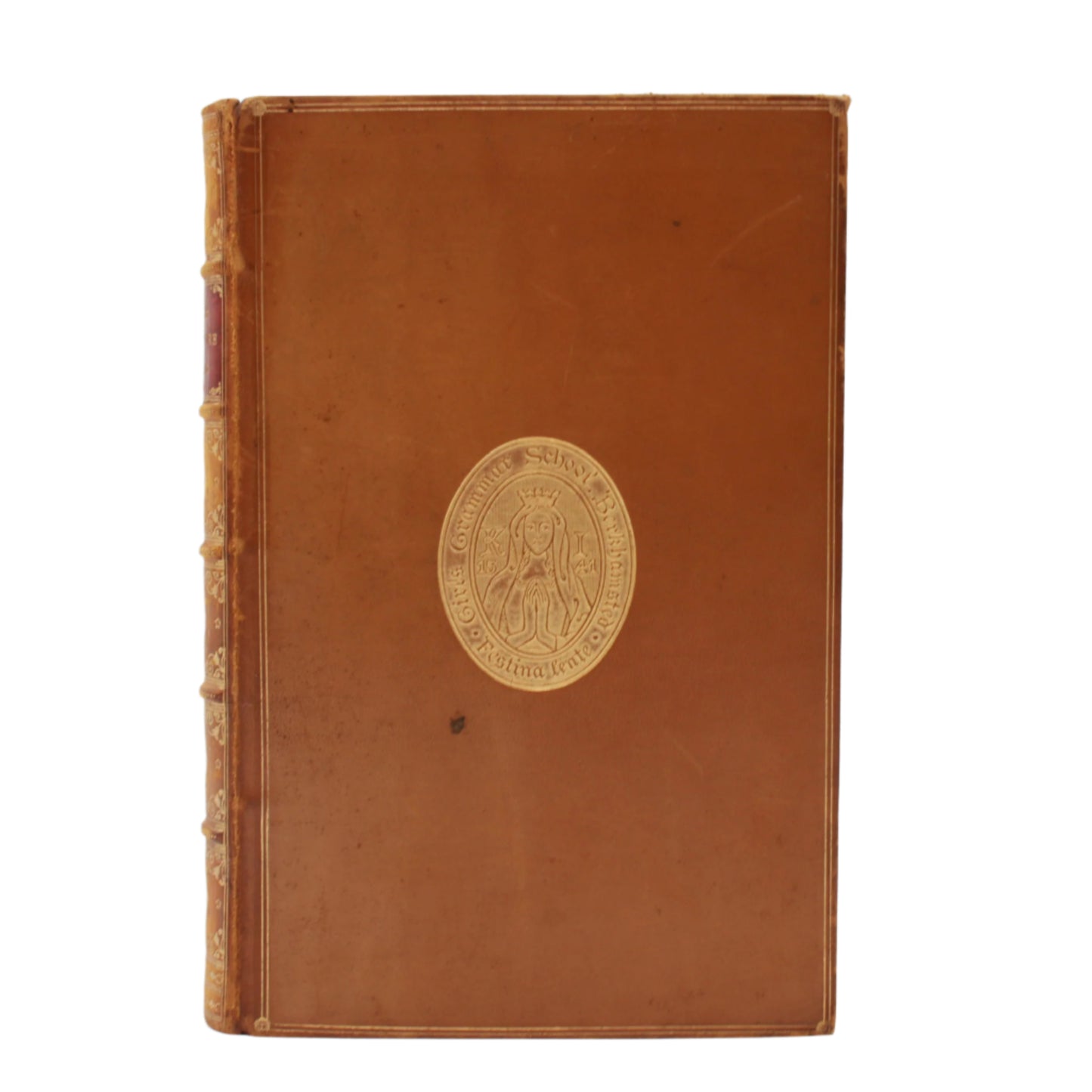 1895 "The Story of English Literature" Brown Full Leather Book