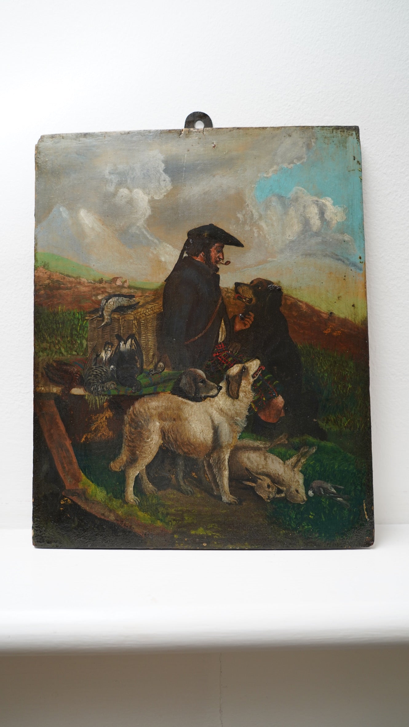 Pair of Scottish Highland Shepherd Oil Paintings on Panel, Signed W. Grant, 1864