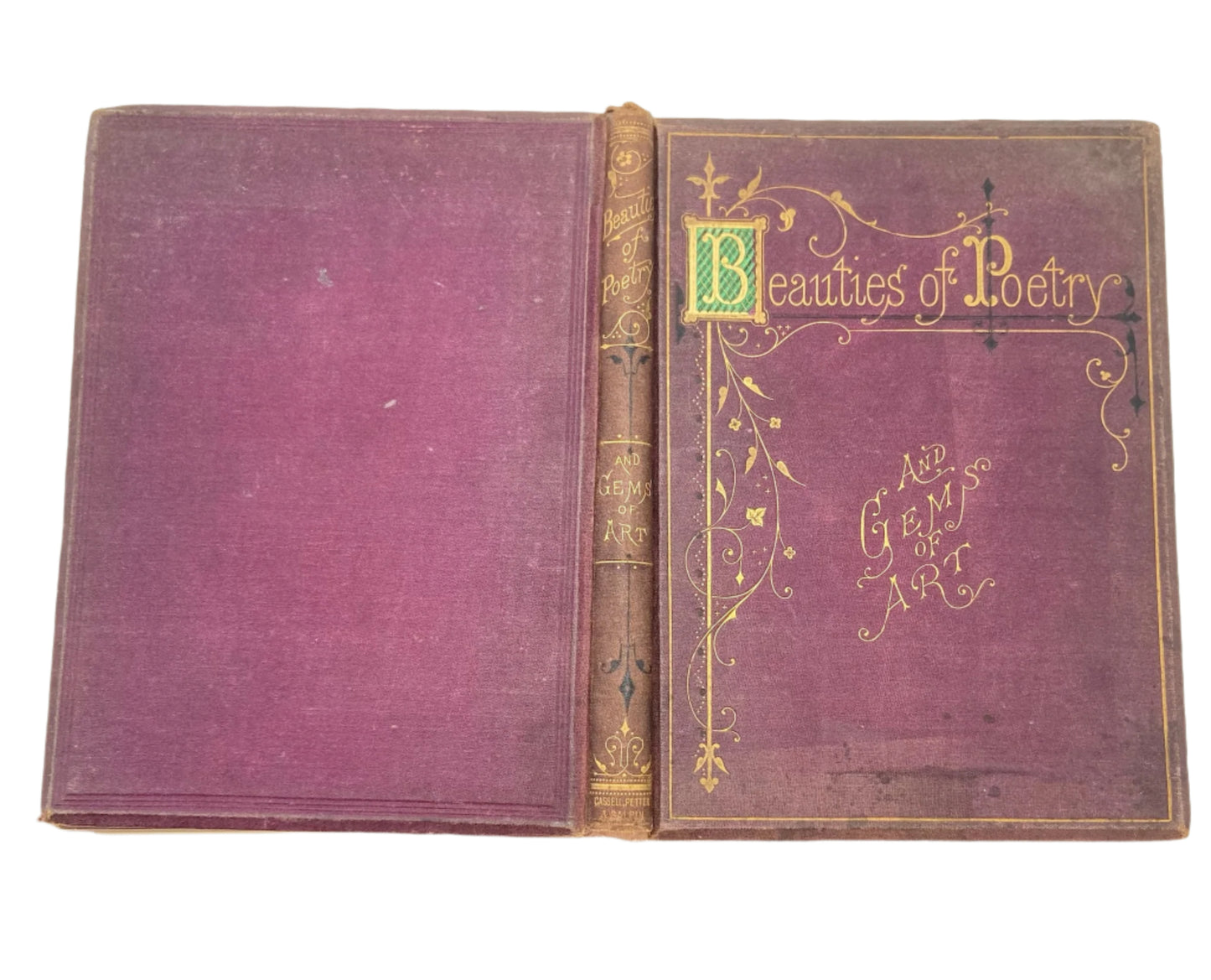 "Beauties of Poetry and Gems of Art" Victorian Cloth Book