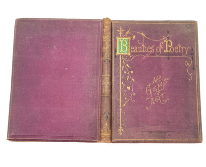 "Beauties of Poetry and Gems of Art" Victorian Cloth Book