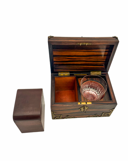 Antique Georgian Rosewood Domed Tea Caddy with Brass Mounts, Circa 1820-1830