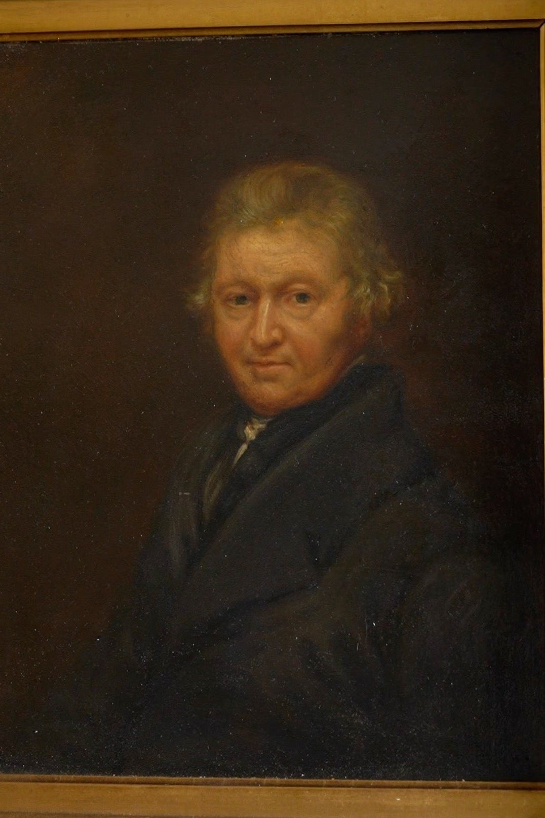 Antique English Portrait of Rev. Robert Clarke Caswall, after John Linnell, Oil on Board Painting
