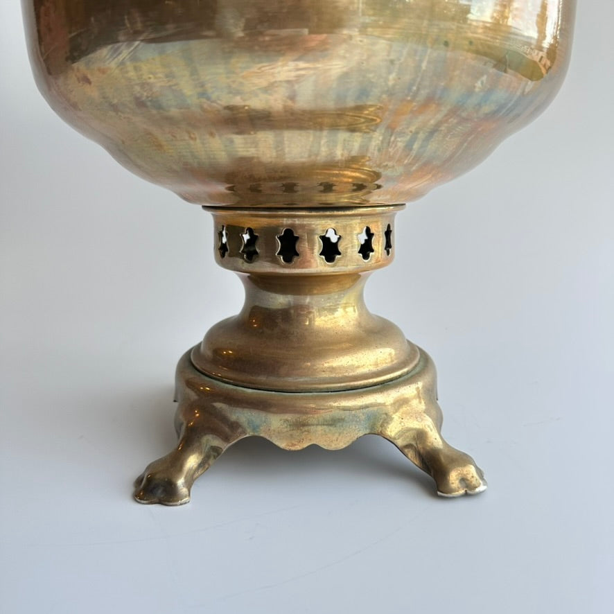 Antique Russian Brass Plated Samovar