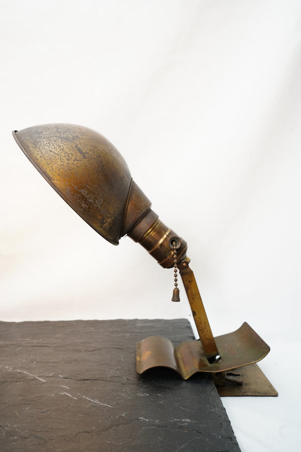 Vintage Brass Industrial Clamp Mount Lamp secondary view