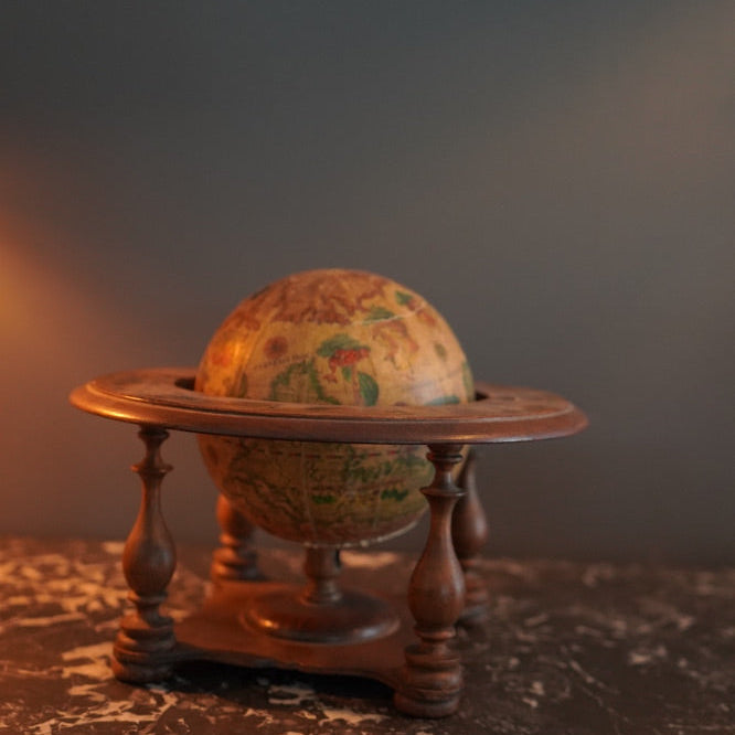 Small Vintage Italian Wooden Globe