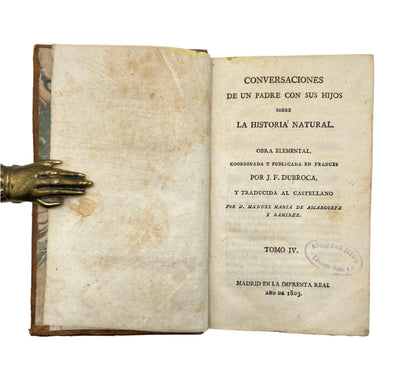 1803 "Conversaciones de un Padre con sus Hijos sobre la Historia Natural"  Full Leather Book