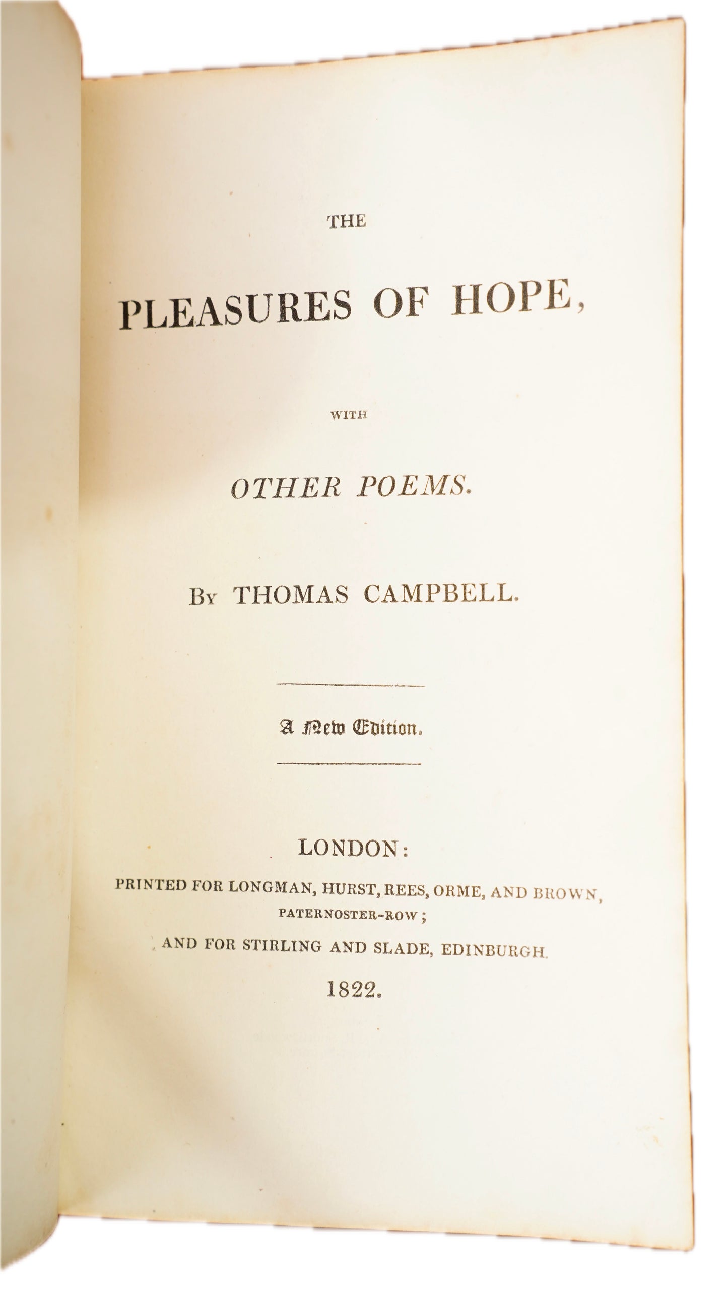 Antique 1822 Thomas Campbell Pleasures of Hope Full Calf Gilt Poetry