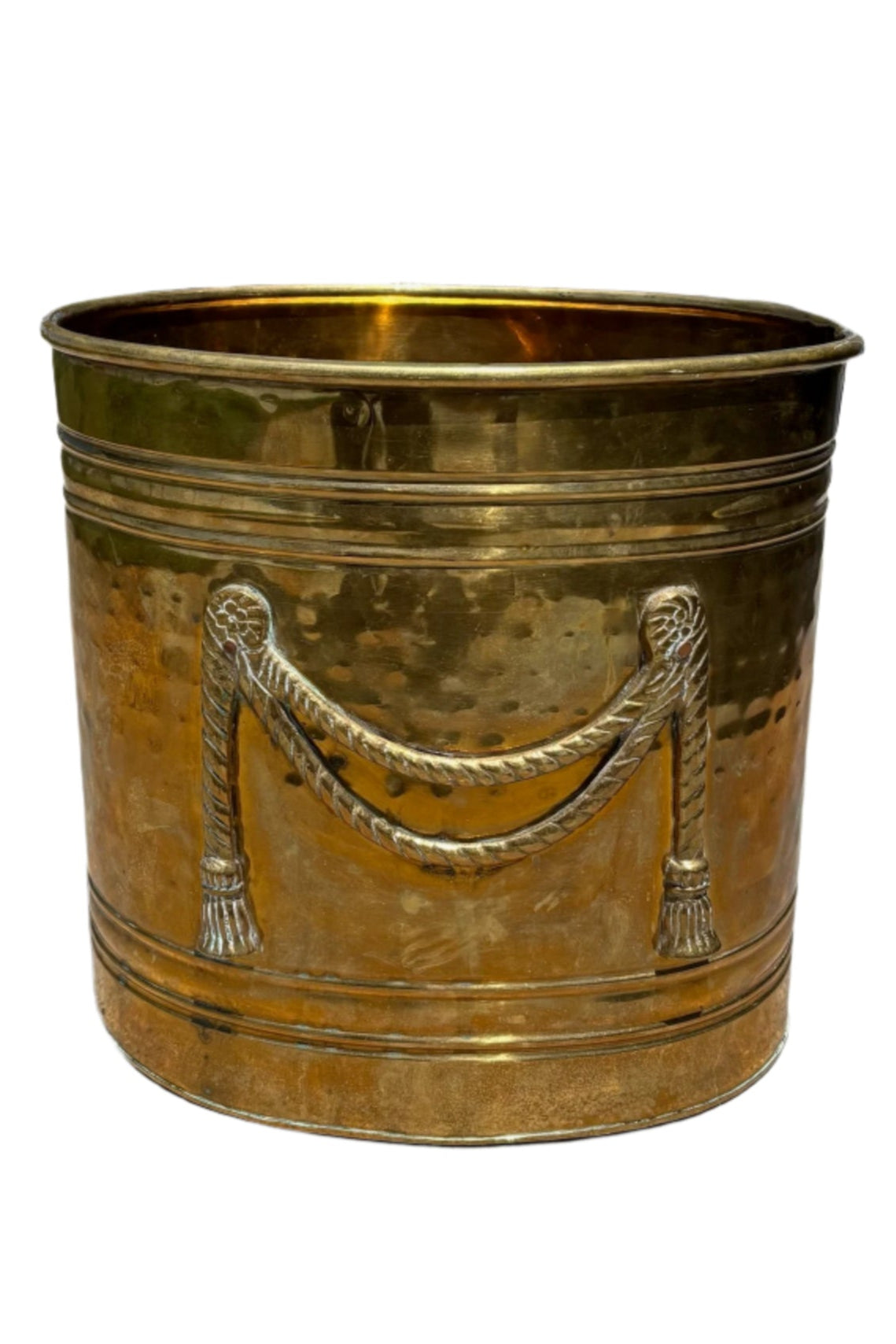 Vintage Brass Planter with Neoclassical Rope Design