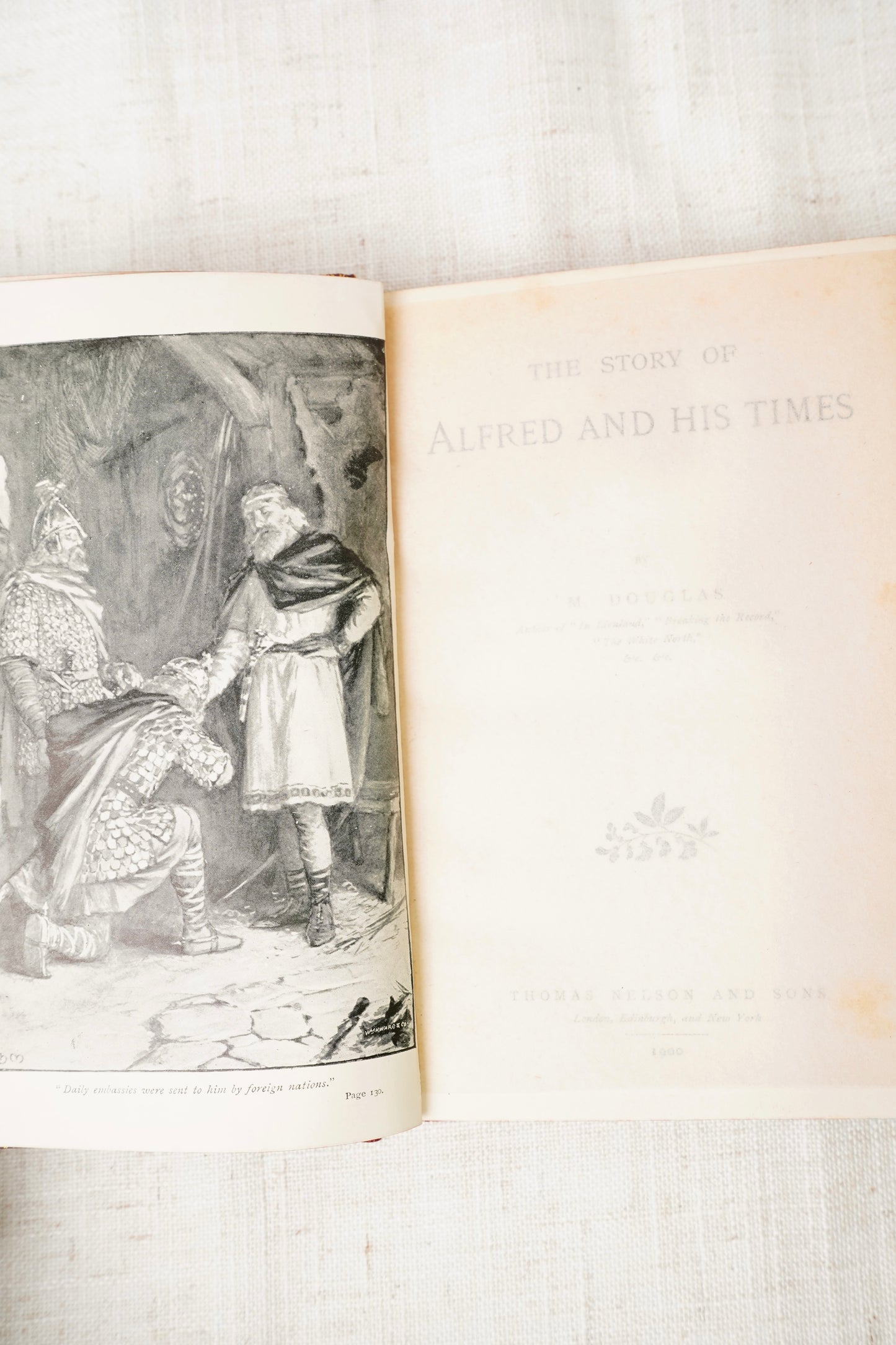 Antique Leather Book The Story of Alfred and His Times 1900