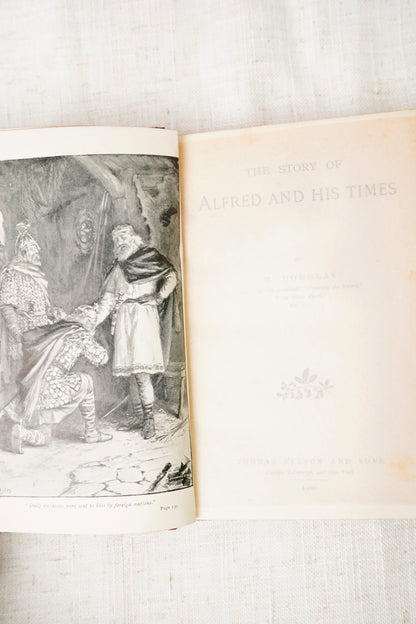 Antique Leather Book The Story of Alfred and His Times 1900
