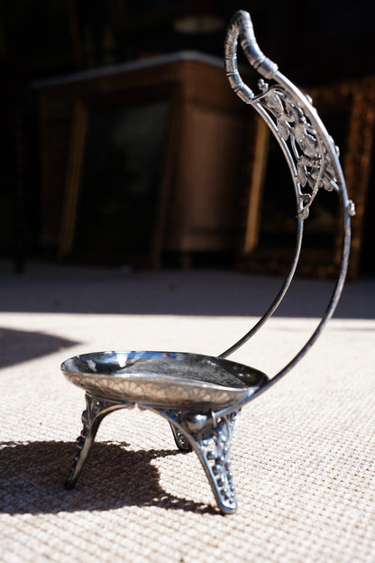 Antique Aesthetic Movement Silver Plate Catchall Stand