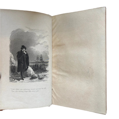Antique Poetry Red Leather Book "The Works of Oliver Goldsmith"