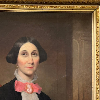 Circa 1840-1860 American Portrait Oil on Canvas