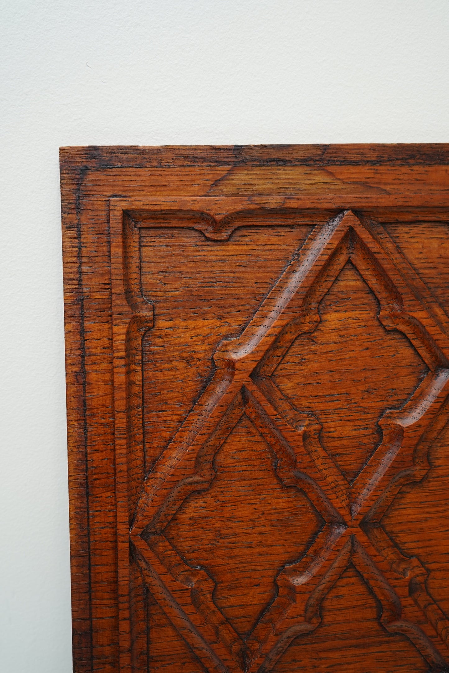 Antique English Jacobean Revival Carved Oak Panel