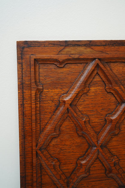 Antique English Jacobean Revival Carved Oak Panel