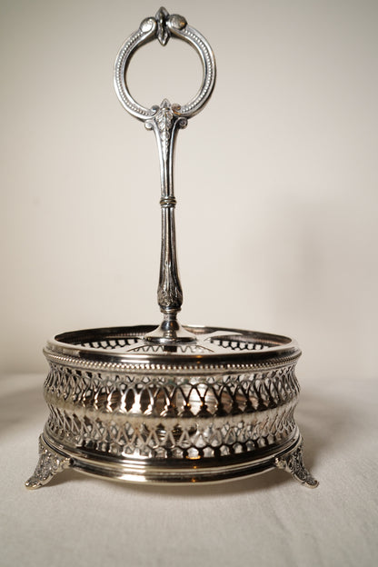Antique English Silverplate Revolving Cruet Set, Circa 1880
