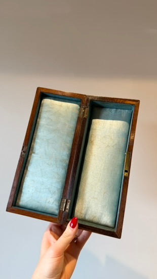 Antique English Banded Rosewood and Satinwood Box