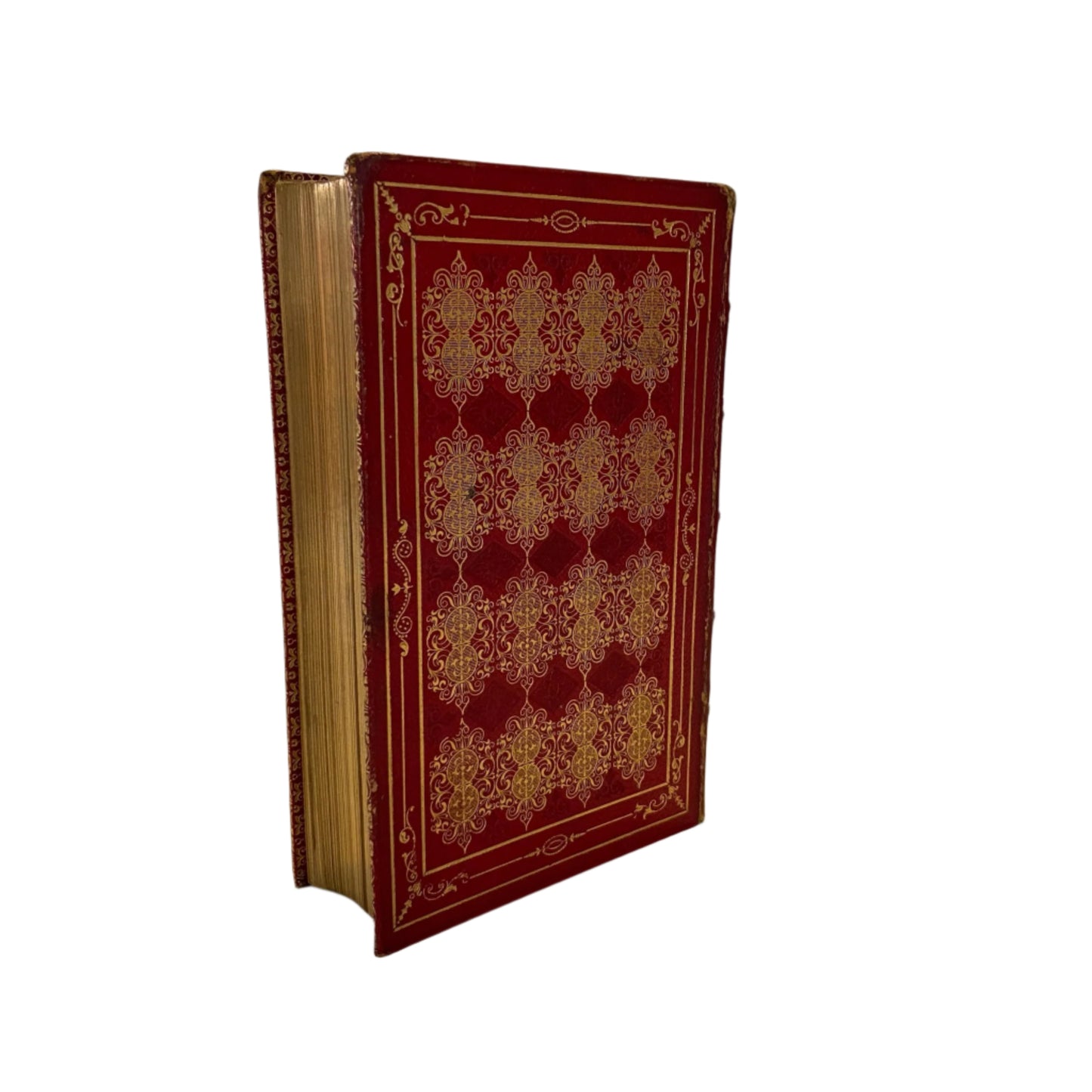 Antique Poetry Red Leather Book "The Works of Oliver Goldsmith"