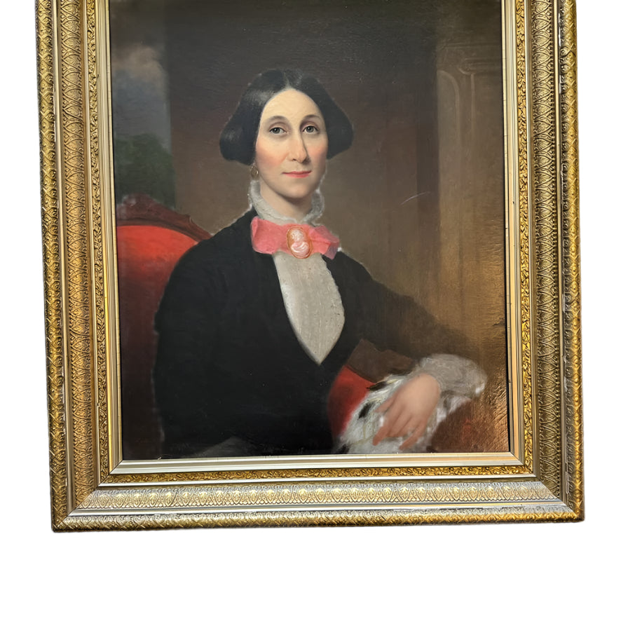 Circa 1840-1860 American Portrait Oil on Canvas