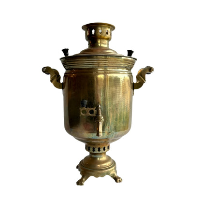 Antique Russian Brass Plated Samovar