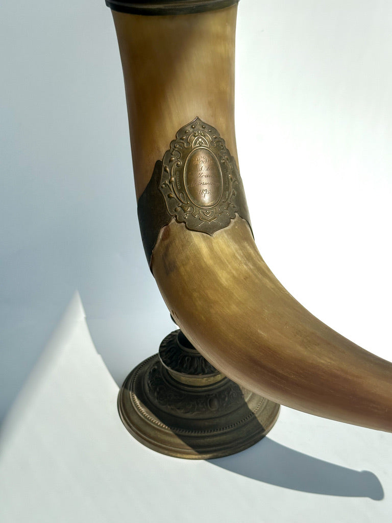 Antique Ceremonial Drinking Horn – A Timeless Trophy from 1895