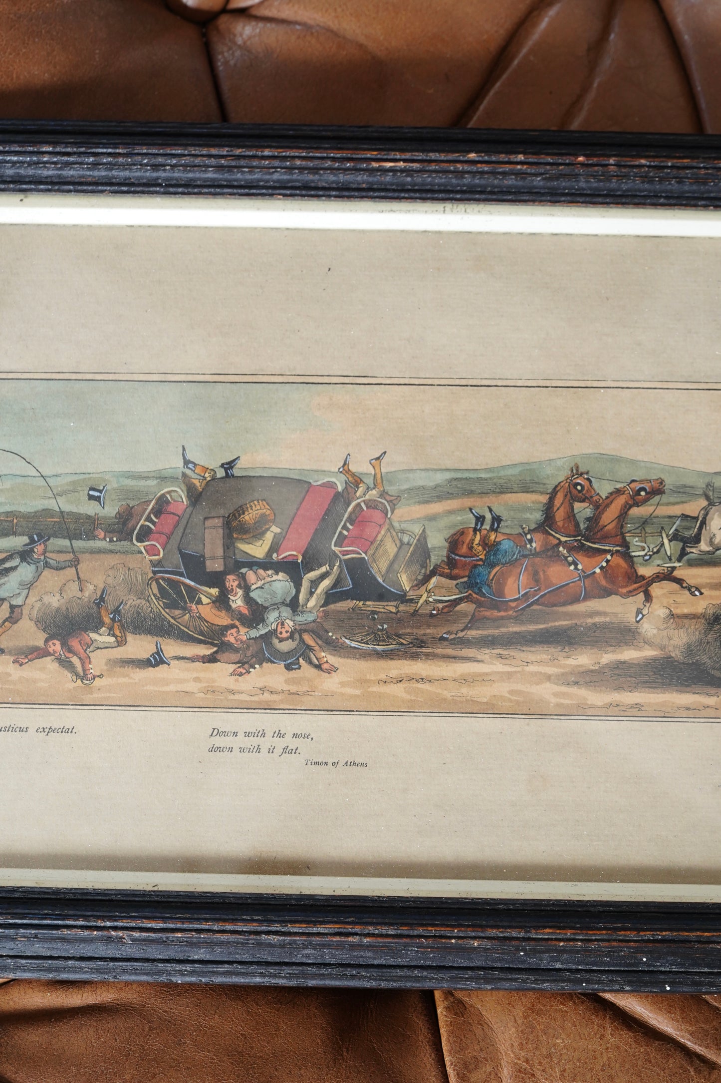 Antique English Coaching Prints, A Trip to Brighton, Set of Four Engravings