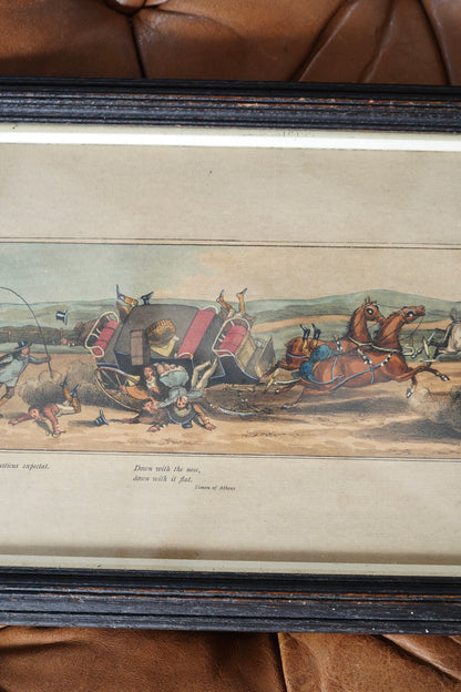 Antique English Coaching Prints, A Trip to Brighton, Set of Four Engravings