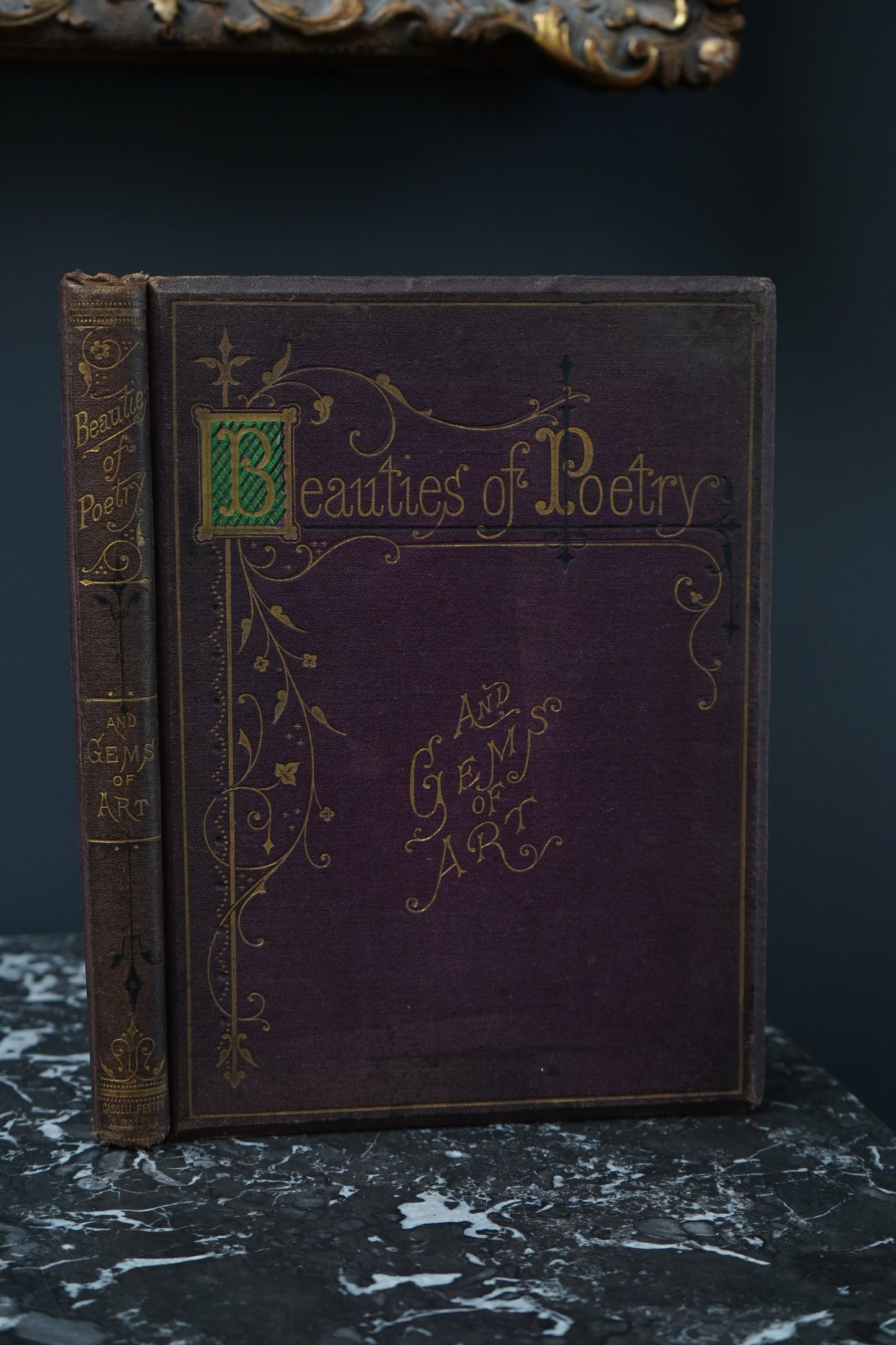 "Beauties of Poetry and Gems of Art" Victorian Cloth Book