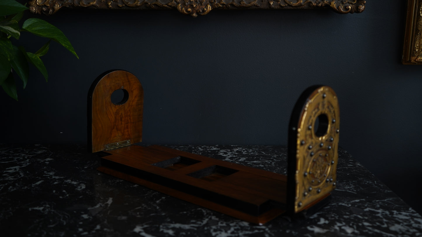 Antique Victorian Brass Mounted Collapsible Bookslide