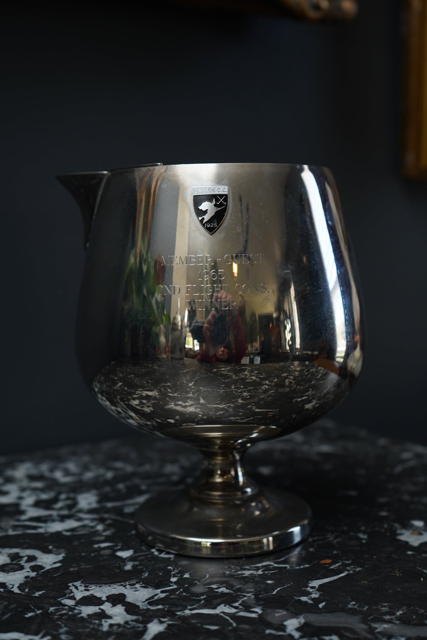 1965 Salem C.C. Silver Plated Trophy Pitcher Ice Bucket by E.B. Co., Boston